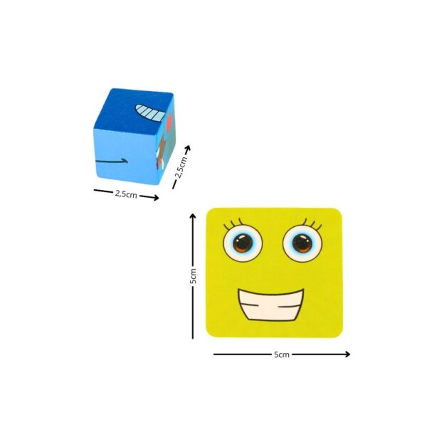 Gra edukacyjna wyzwania nauka emocji klocki drewniane