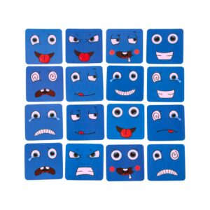 Gra edukacyjna wyzwania nauka emocji klocki drewniane