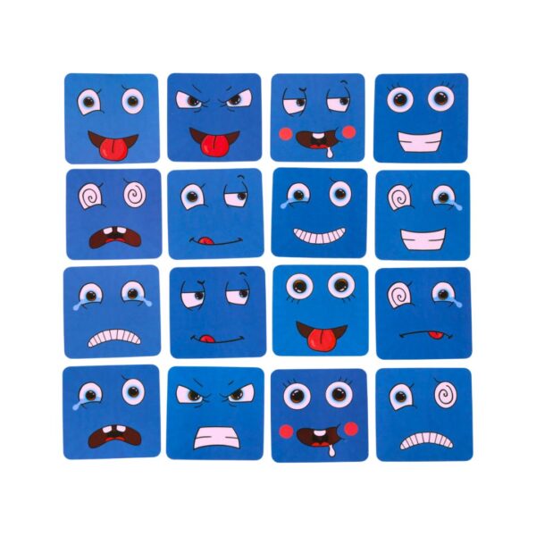 Gra edukacyjna wyzwania nauka emocji klocki drewniane