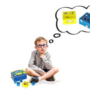Gra edukacyjna wyzwania nauka emocji klocki drewniane